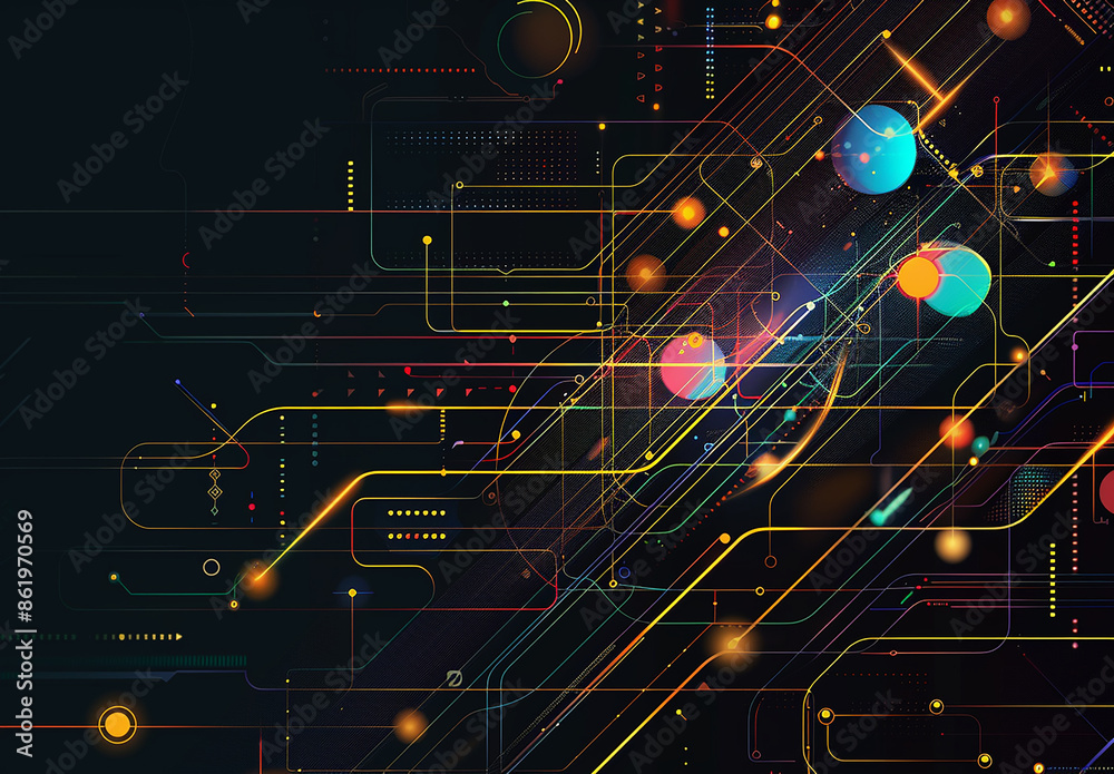 Obraz premium Abstract Technology Network Background Illustration