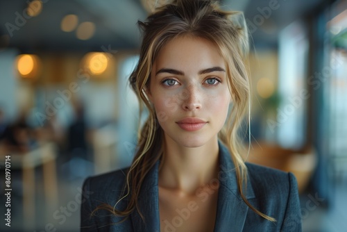 Wallpaper Mural photo of confident young businesswoman in sharp suit at corporate office Torontodigital.ca