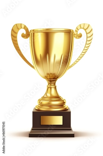 Wallpaper Mural A golden trophy, simple and elegant style, with black base on white background.  Torontodigital.ca