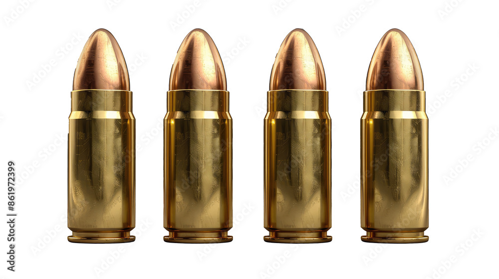 Metallic 9mm Gunshots on Transparent Background Metallic 9mm Gunshots on Transparent Background