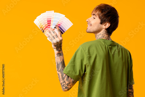 Young man with different pa...