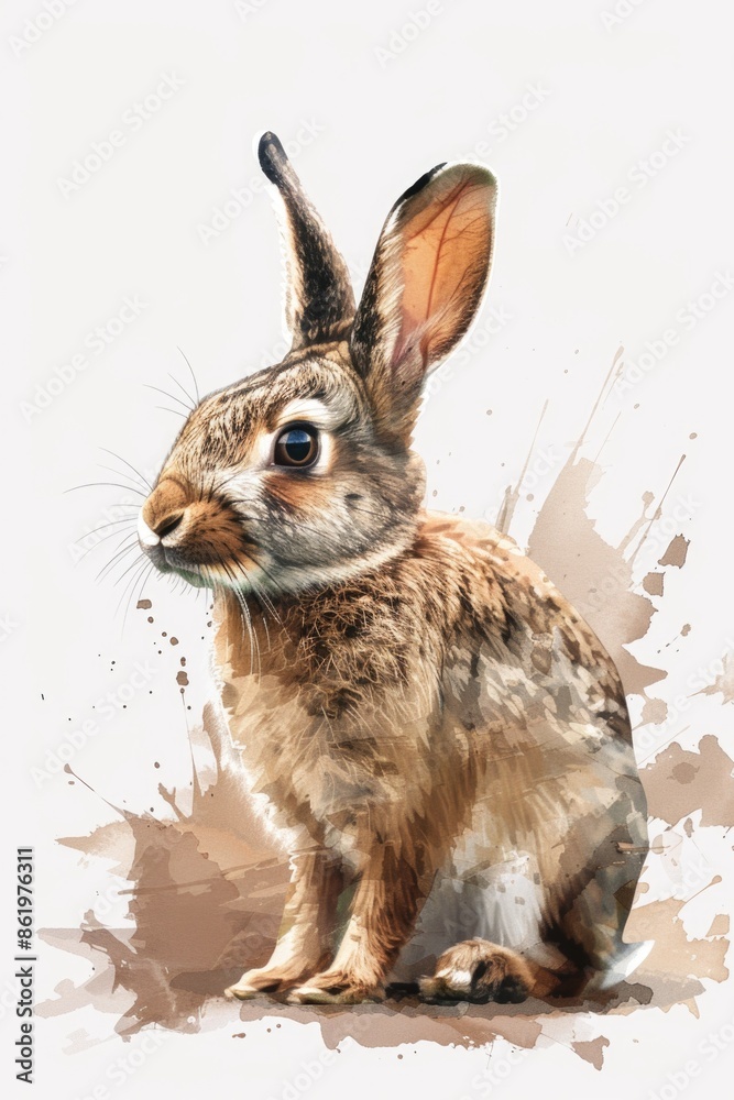 Fototapeta premium Rabbit on White Background