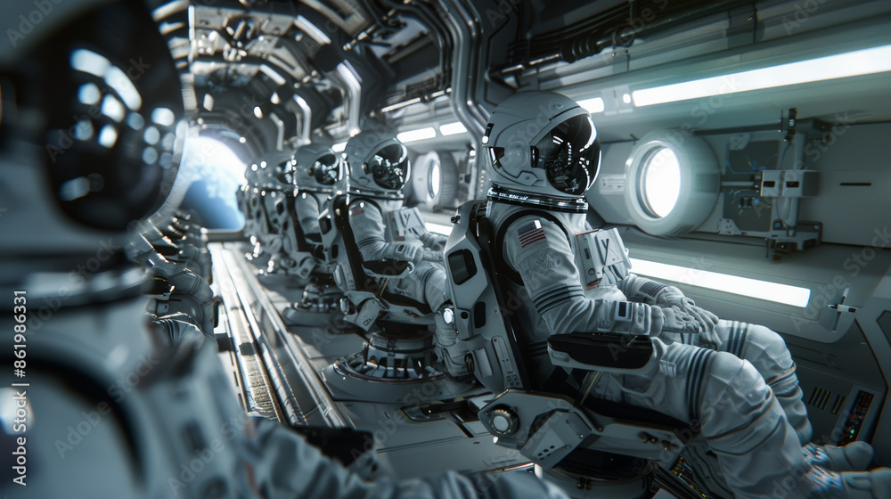 Fototapeta premium Experience the isolation and beauty of a space station in orbit. 