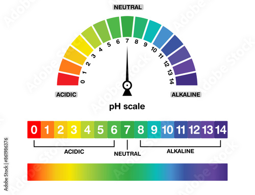  Ph scale chart indicator diagram value, colorful gradiant strip,alkaline, neutral, acidic solution ,ph icon, for chemistry teachers,chemist,demonstration,informative,educational