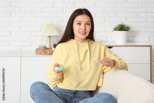 Beautiful young happy Asian...