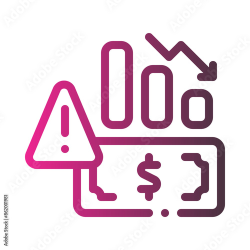 financial crisis gradient icon