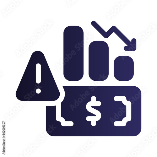 financial crisis flat gradient icon