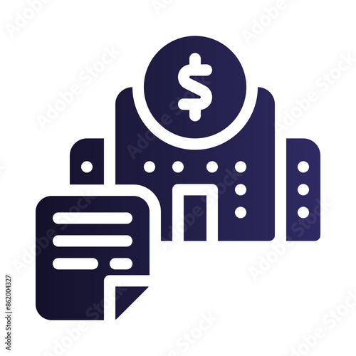 monetary policy flat gradient icon