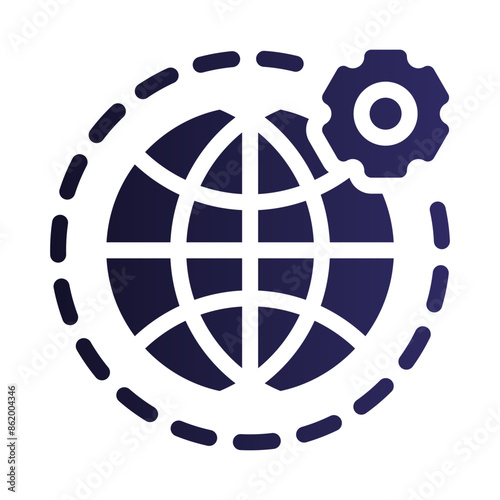 globalization flat gradient icon