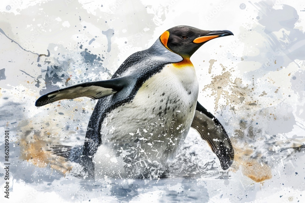Fototapeta premium Penguin swimming