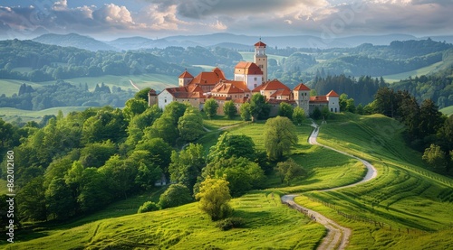 Two Ancient Castles Nestled in Lush Green Hills of Slovenia