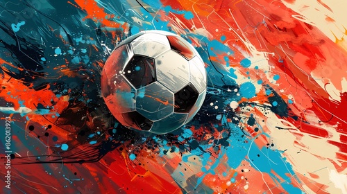 Abstract Soccer Ball Artwork.