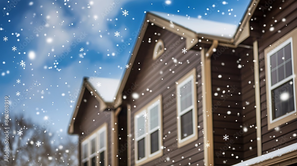 home adorned with vinyl siding in a deep chocolate brown, where the snowflakes create a beautiful contrast, emphasizing the siding's rich texture and color home adorned with vinyl siding in a deep chocolate brown, where the snowflakes create a beautiful contrast, emphasizing the siding's rich texture and color