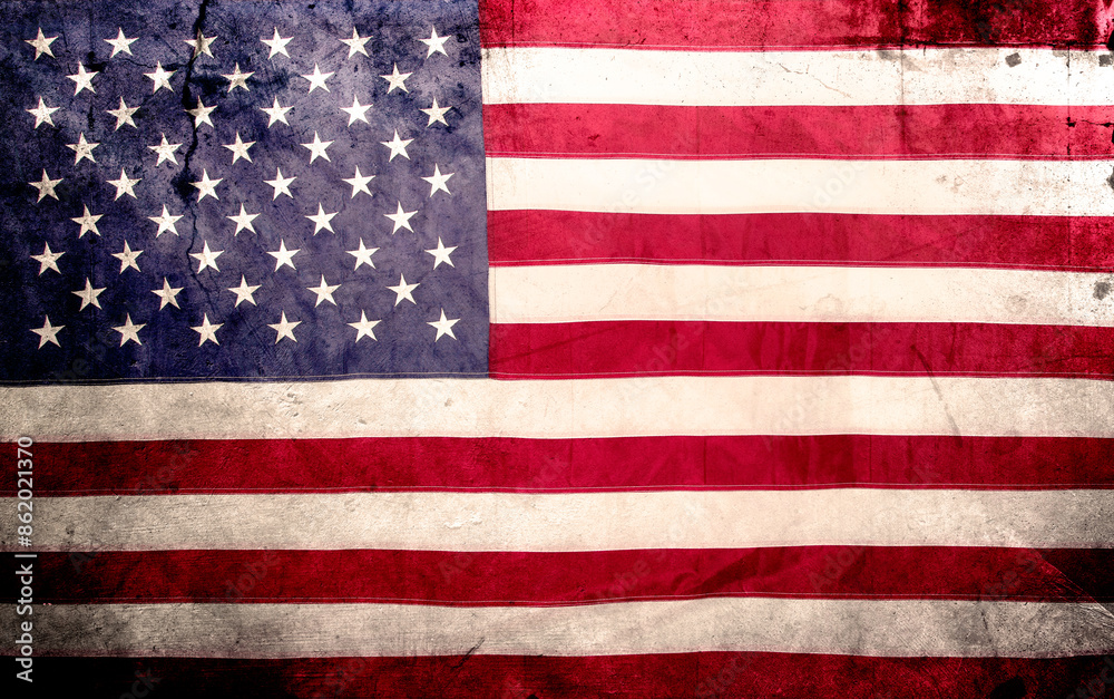Fototapeta premium Grunge American flag