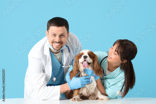 Veterinarians with cute dog...