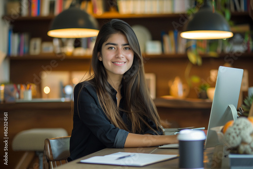 Photography of young argentinian entrepreneur in the early stages of starting brand or business. photo