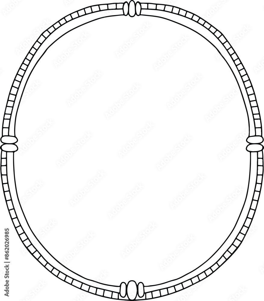 Fototapeta premium Oval vintage vector crest frame. Vintage wedding monogram frame.