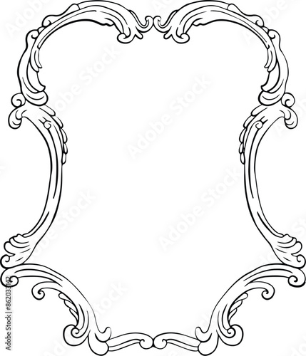 Baroque vintage wedding crest frame. Family wreath.