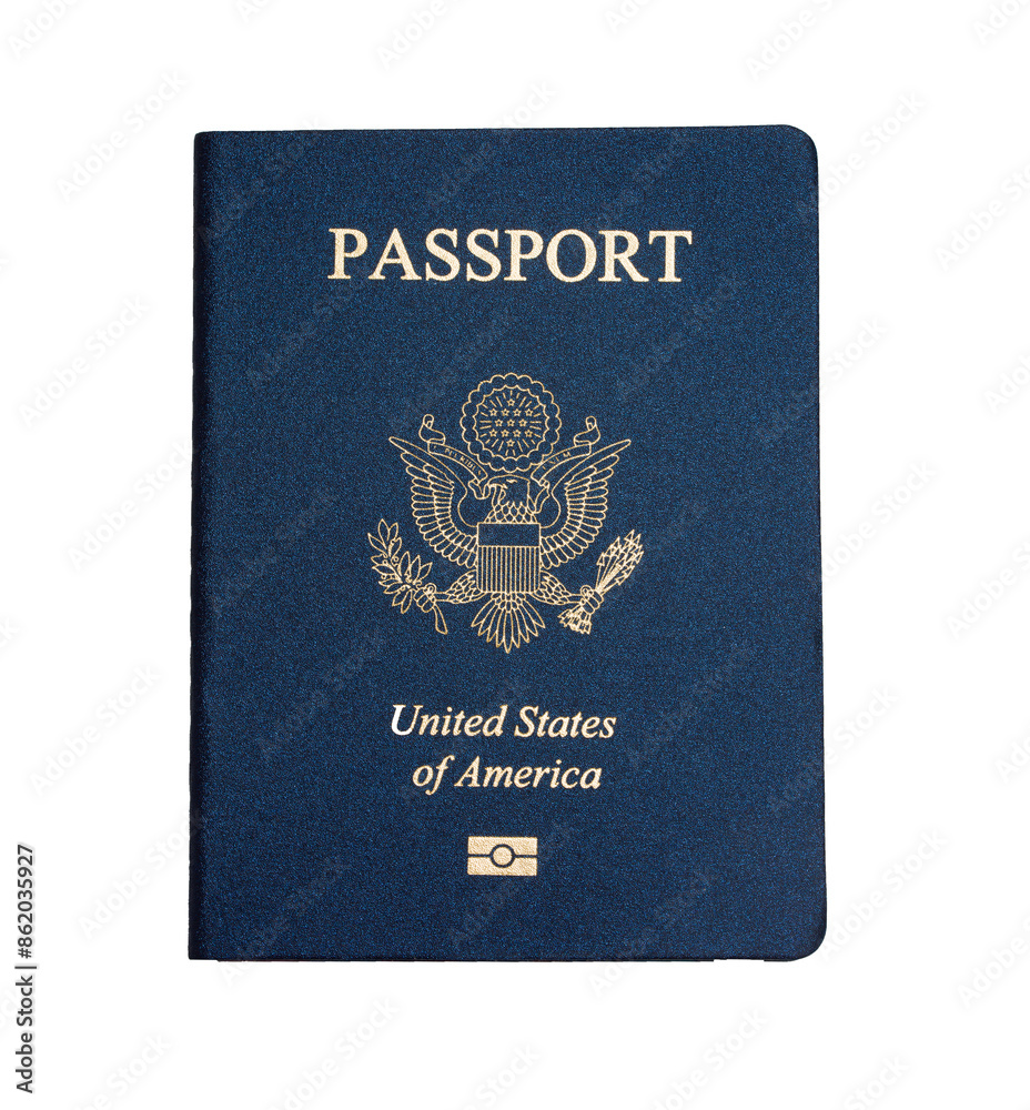 US citizen passport on white background US citizen passport on white background