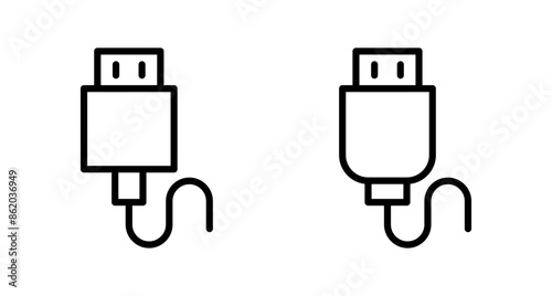 Usb icon vector isolated on white background. Flash disk icon vector