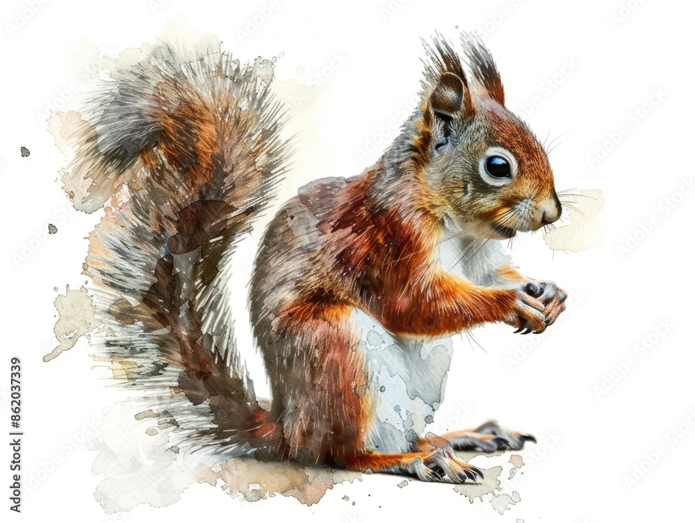 Obraz premium Squirrel on White Background