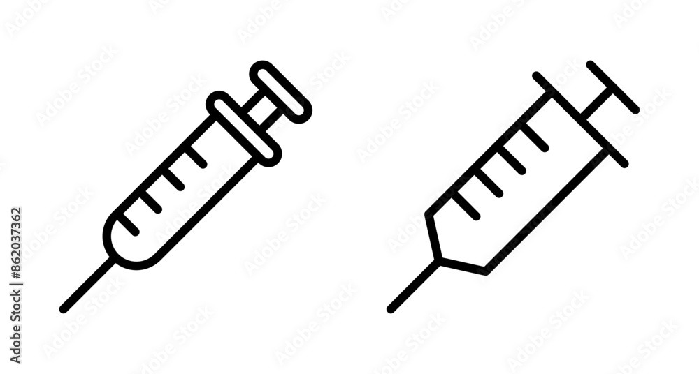 Syringe icon vector isolated on white background. injection icon