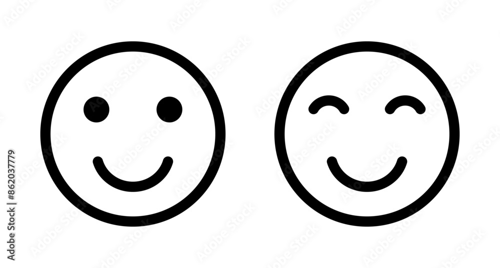 Fototapeta premium Smile icon vector isolated on white background. Smile vector icon. Emoticon Icon vector. Emoji