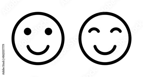Smile icon vector isolated on white background. Smile vector icon. Emoticon Icon vector. Emoji