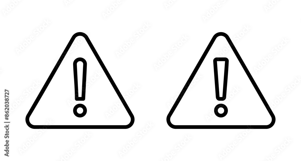 Exclamation danger sign vector isolated on white background. attention sign icon. Hazard warning attention sign. icon alert. Risk Exclamation danger sign vector isolated on white background. attention sign icon. Hazard warning attention sign. icon alert. Risk