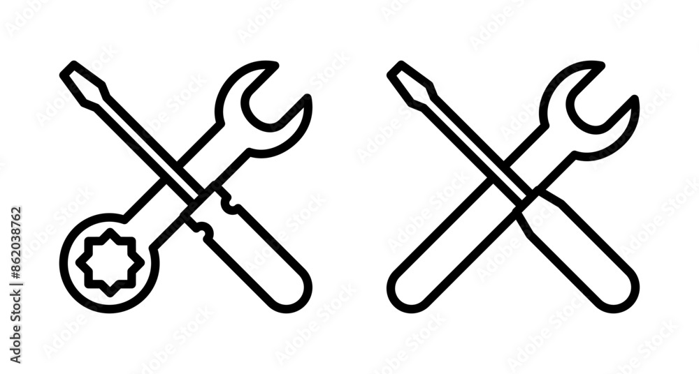 Repair icon vector isolated on white background. Wrench and screwdriver icon. settings vector icon. Maintenance. tools Repair icon vector isolated on white background. Wrench and screwdriver icon. settings vector icon. Maintenance. tools
