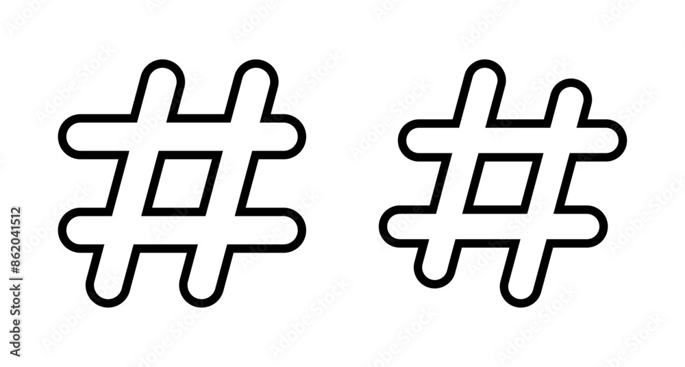 Obraz premium Hashtag icon vector isolated on white background. hashtag vector icon
