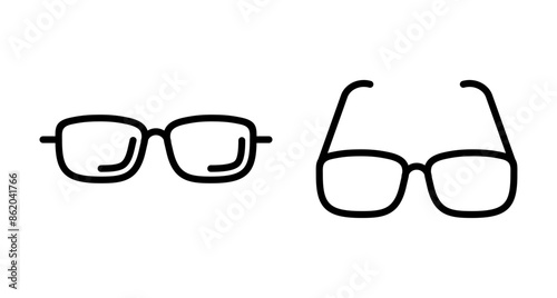 Glasses icon vector isolated on white background. Stylish Eyeglasses. Glasses vector. Optical concept