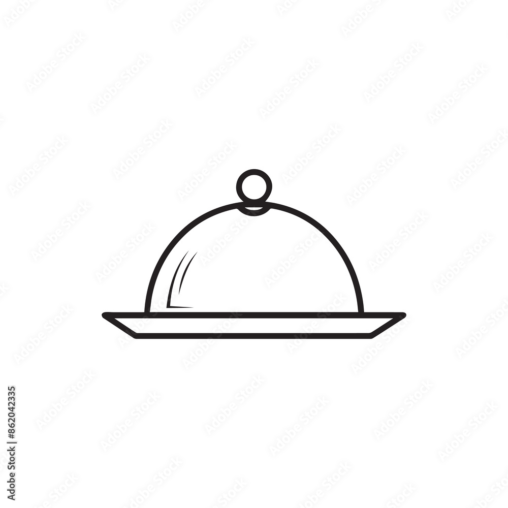 Cover food dish icon kitchen black hot metal silver design. Cover food dish icon kitchen black hot metal silver design.