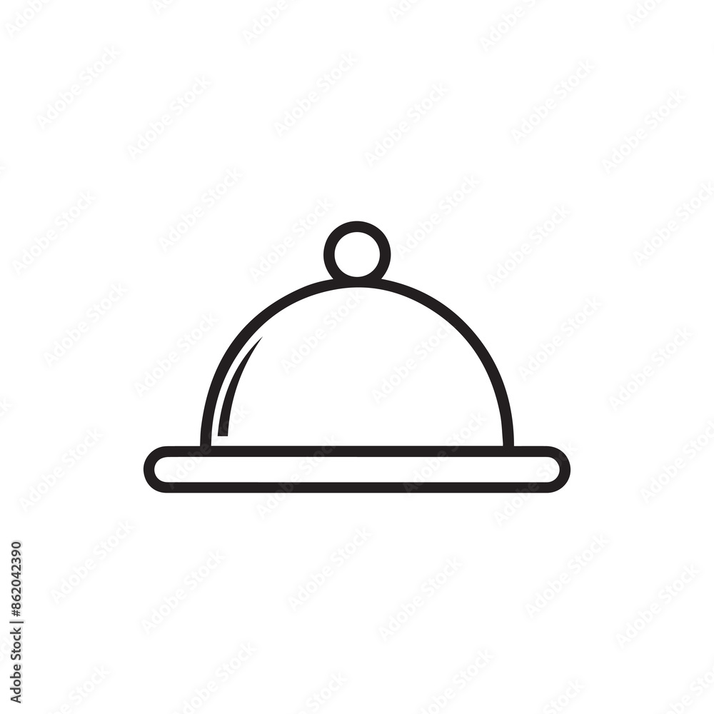 Cover food dish icon kitchen black hot metal silver design. Cover food dish icon kitchen black hot metal silver design.