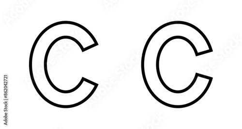 Copyright icon vector isolated on white background. copyright symbols