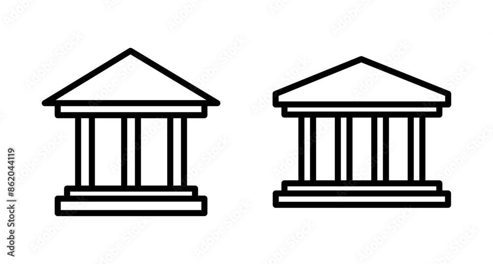 Bank icon vector isolated on white background. bank vector icon, museum, university Bank icon vector isolated on white background. bank vector icon, museum, university