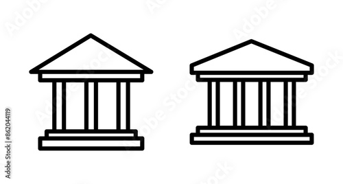 Bank icon vector isolated on white background. bank vector icon, museum, university