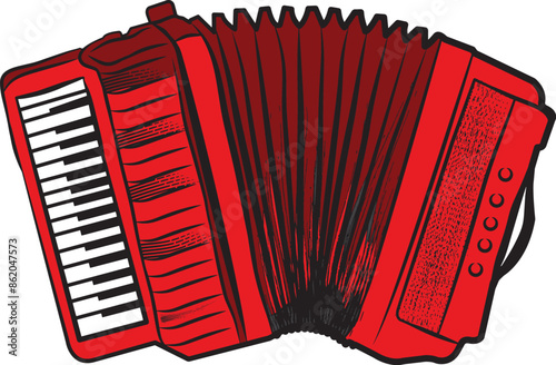 Accordion. Accordion illustration musical instrument vector