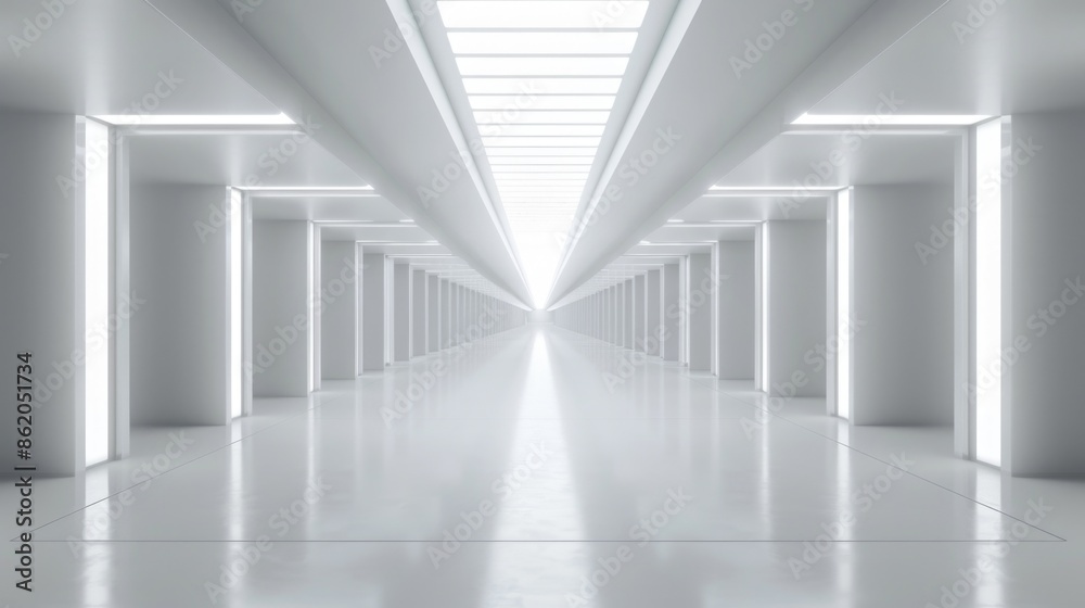 White Hallway with Skylight White Hallway with Skylight