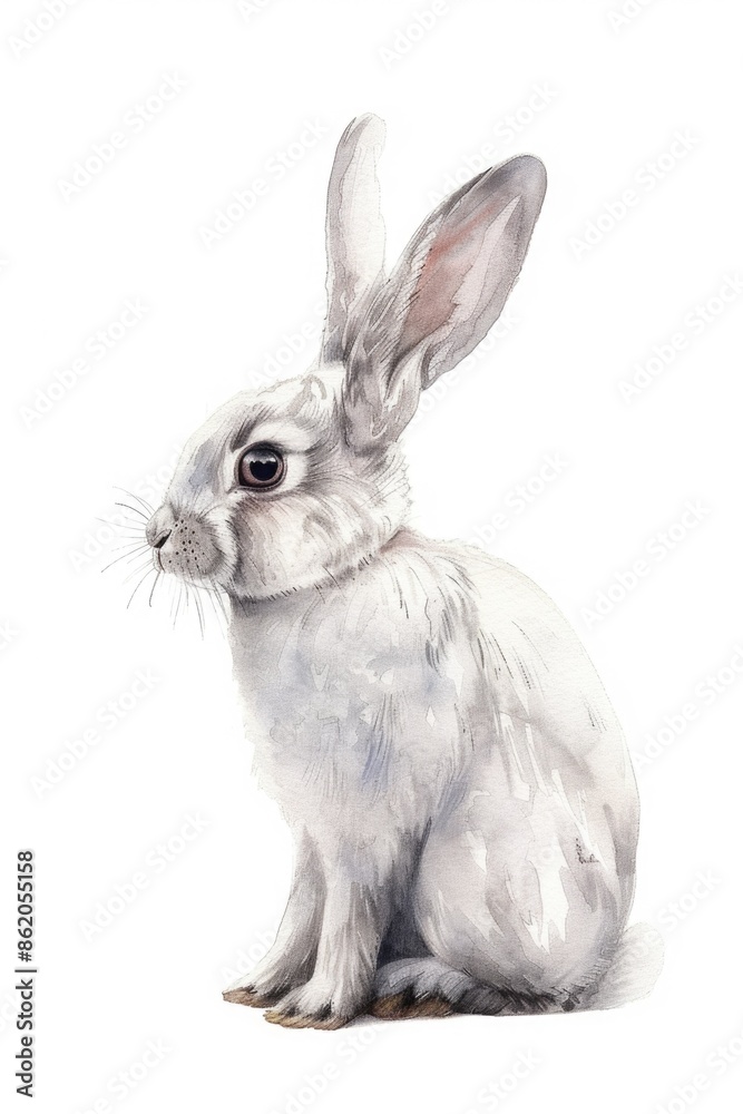 White Rabbit Watercolor