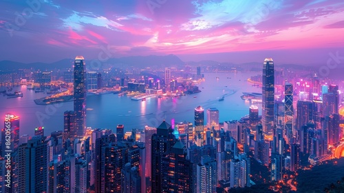 Embark on a visual journey through the bustling cityscape at sunset. Watch as the vibrant lights come to life, painting the urban skyline with a warm and captivating glow.