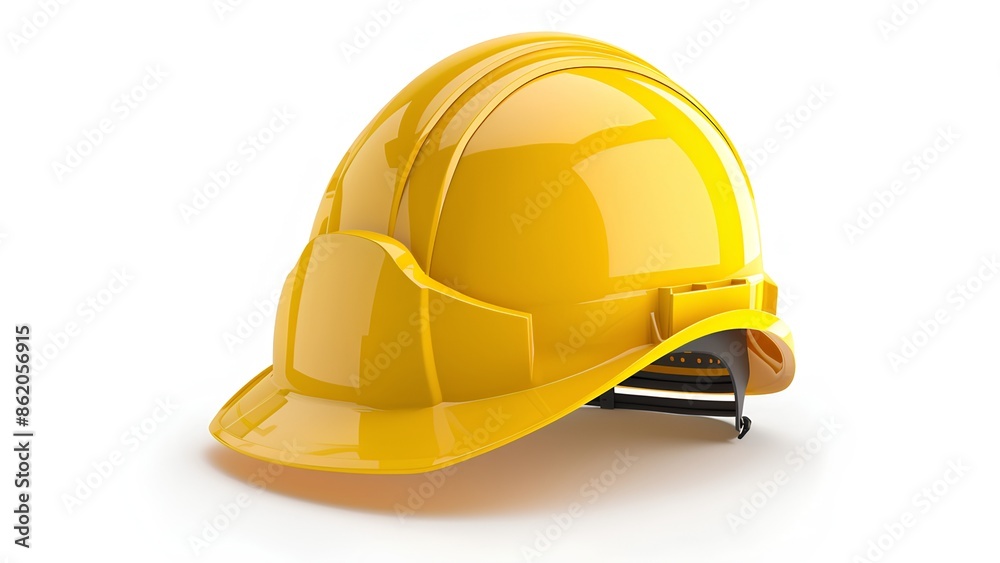 Fototapeta premium yellow helmet isolated on white