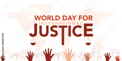 World day for international Justice is a day celebrated throughout the globe on July 17 as part of an effort to recognize the emerging system of international criminal justice. Vector illustration.