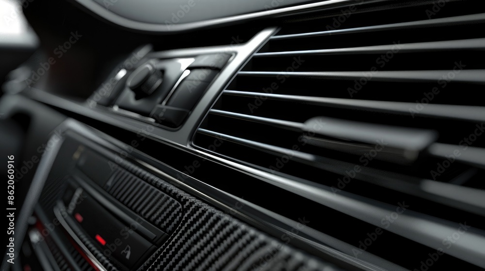 Car AC system and ventilation with black space Car AC system and ventilation with black space