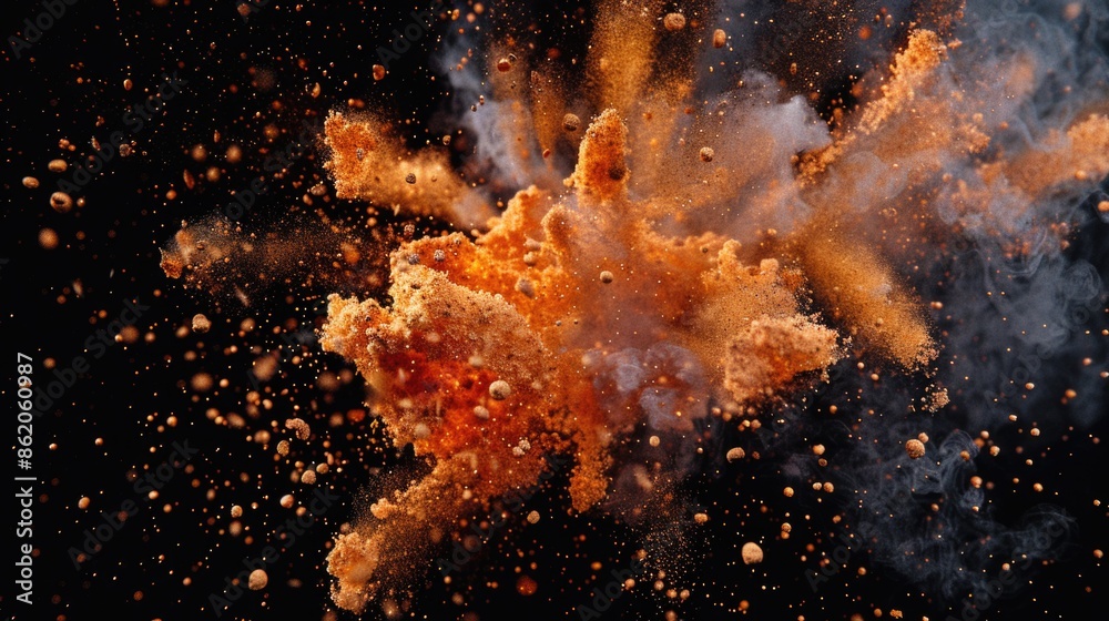 Orange and White Dust Explosion