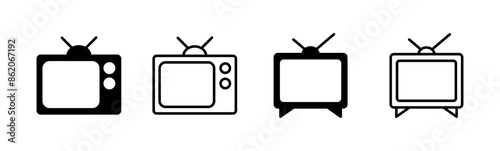 Tv icon set. television icon vector