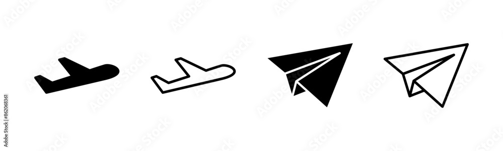 Plane icon set. Airplane icon vector. Flight transport symbol. Travel illustration. Holiday symbol Plane icon set. Airplane icon vector. Flight transport symbol. Travel illustration. Holiday symbol