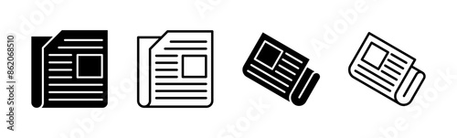 Newspaper icon set. news paper vector sign