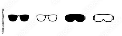 Glasses icon set. Glasses vector icon
