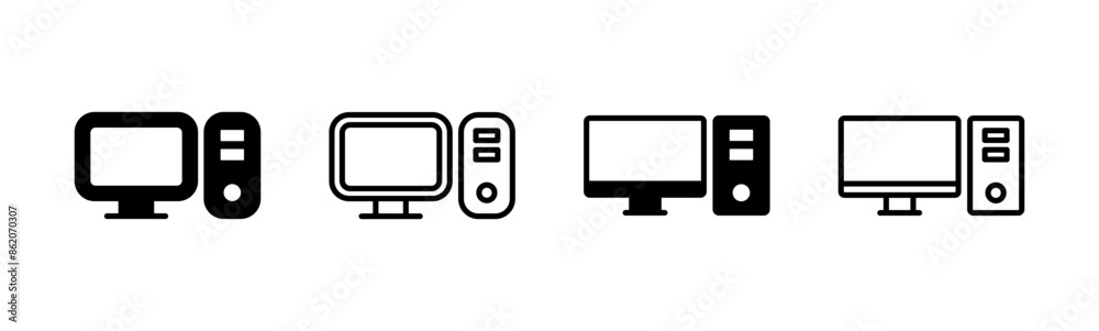 Computer icon set. computer monitor icon vector. Computer icon set. computer monitor icon vector.